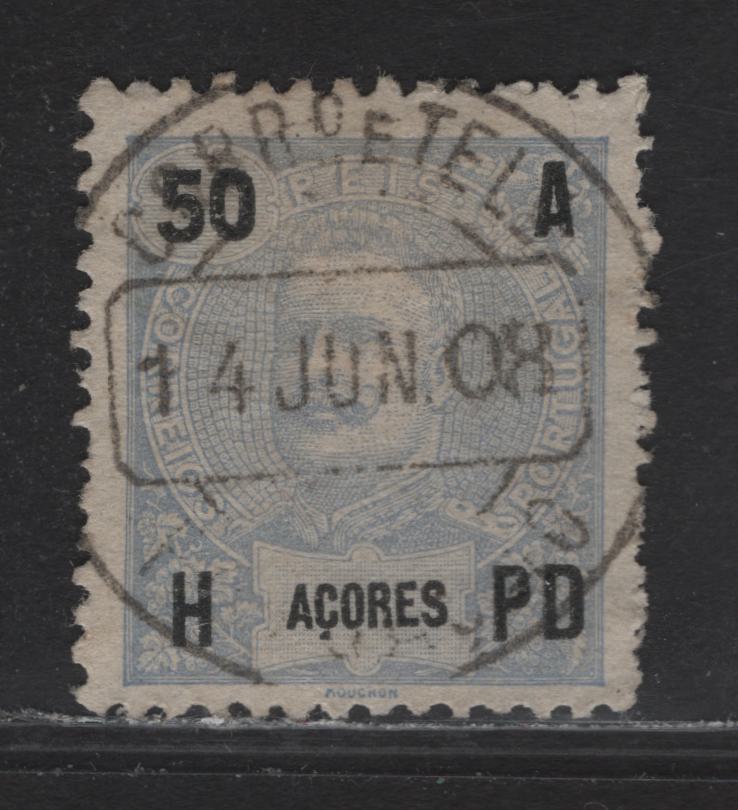 Lot 103 Azores SC#106 50r Ultramarine King Carlos, 1906 King Carlos Keyplate Issue, A Very Fine Used Single, SON June 14 1908 CDS Cancel