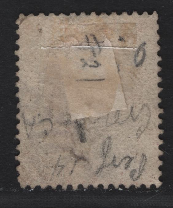 Lot 14 Bahamas SG#43 4d Rose Queen Victoria, 1882 Queen Victoria Sideface Issue, A Fine Used Single, Perf 14, Crown CA Wmk, Small Internal Wrinkle, Wmk Shifted That The Only Thing Visible Are Two Vertical Lines.