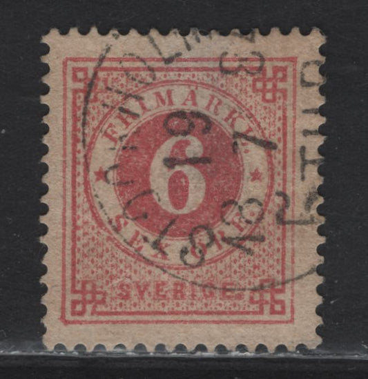 Lot 153 Sweden (C) SC#31avar 6o Carminish Lilac Numeral, 1877-1879 Numeral Issue, A Very Fine Used Single, SON July 18 1884 CDS Cancel