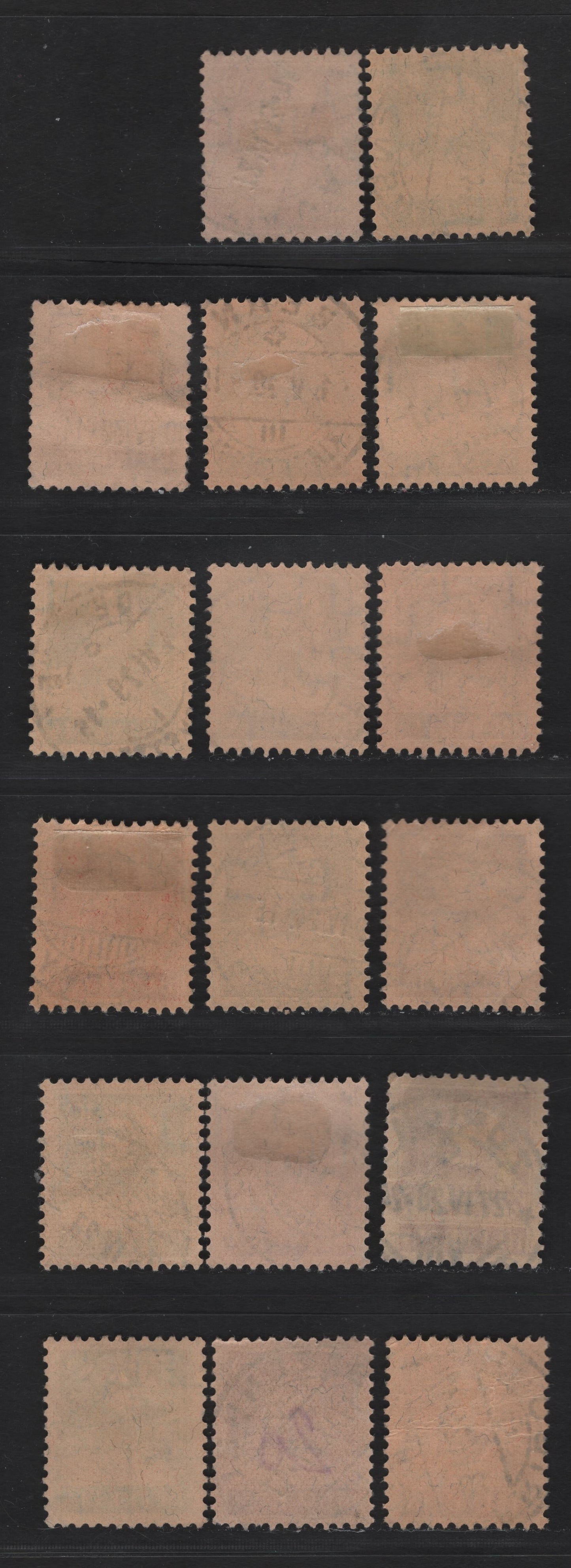 Lot 182 Switzerland SC#168,c, 171, 174, 176, 178, 188 10c - 25c Green on Buff - Carmine on Buff William Tell, 1914-1930 William Tell Definitive Issue, 17 Very Fine Used Singles, SON Town Cancels, 10c Is Type II