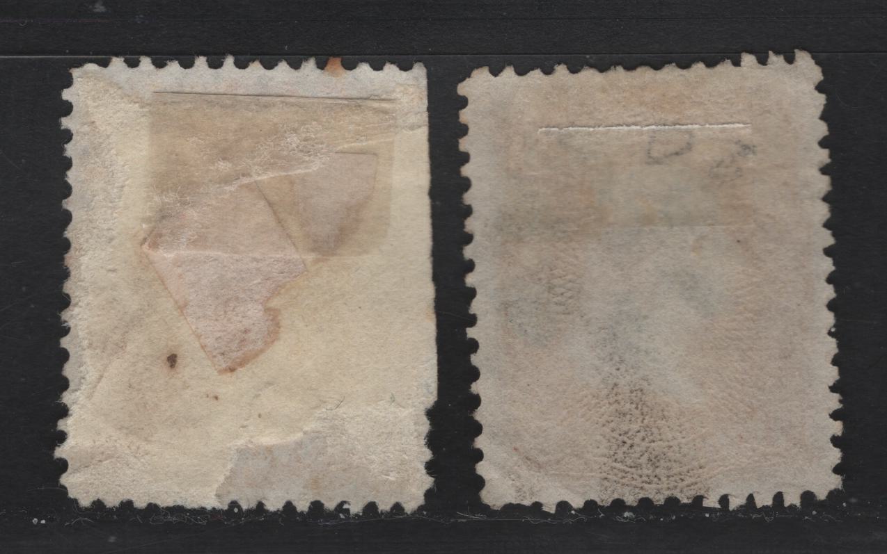 Lot 205 United States (C)SC#65 3c Rose & Deep Rose Washington, 1861-1862 Civil War Issue, 2 Very Good/Fine Used Singles, Fairly Segmented Cork & Fort Fairfield CDS Cancels