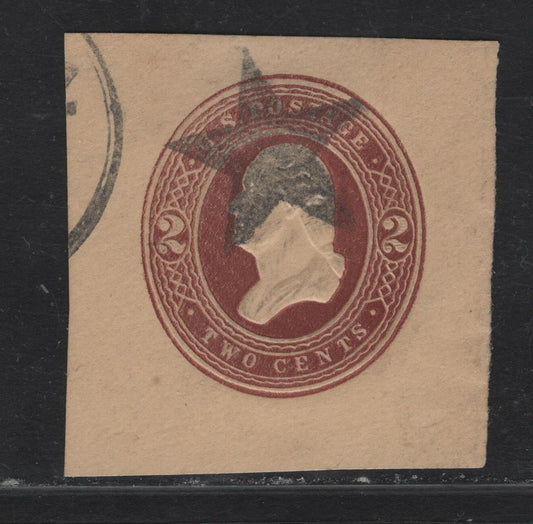 Lot 212 United States SC#U282 2c Brown Washington, 1884-1886 Issue, A Very Fine Used Cut Square, On Manilly Envelope, Fancy Star Cancel