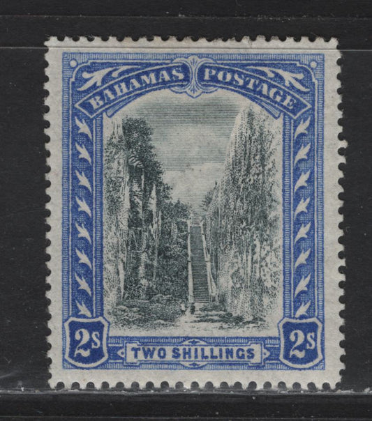 Lot 23 Bahamas SG#60 2/- Black & Blue Queen's Staircase, 1901-1903 Queen's Staircase Issue, A VFOG Single, Crown CC Wmk