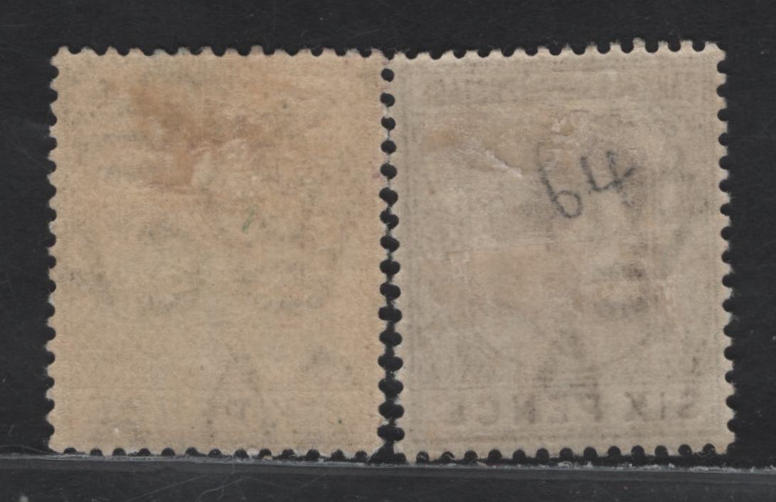 Lot 26 Bahamas SG#66, 74 6d Bistre Brown King Edward VII, 1902-1911 King Edward VII Keyplates Issue, 2 VFOG Singles, Crown CA & Multiple Crown CA Wmks