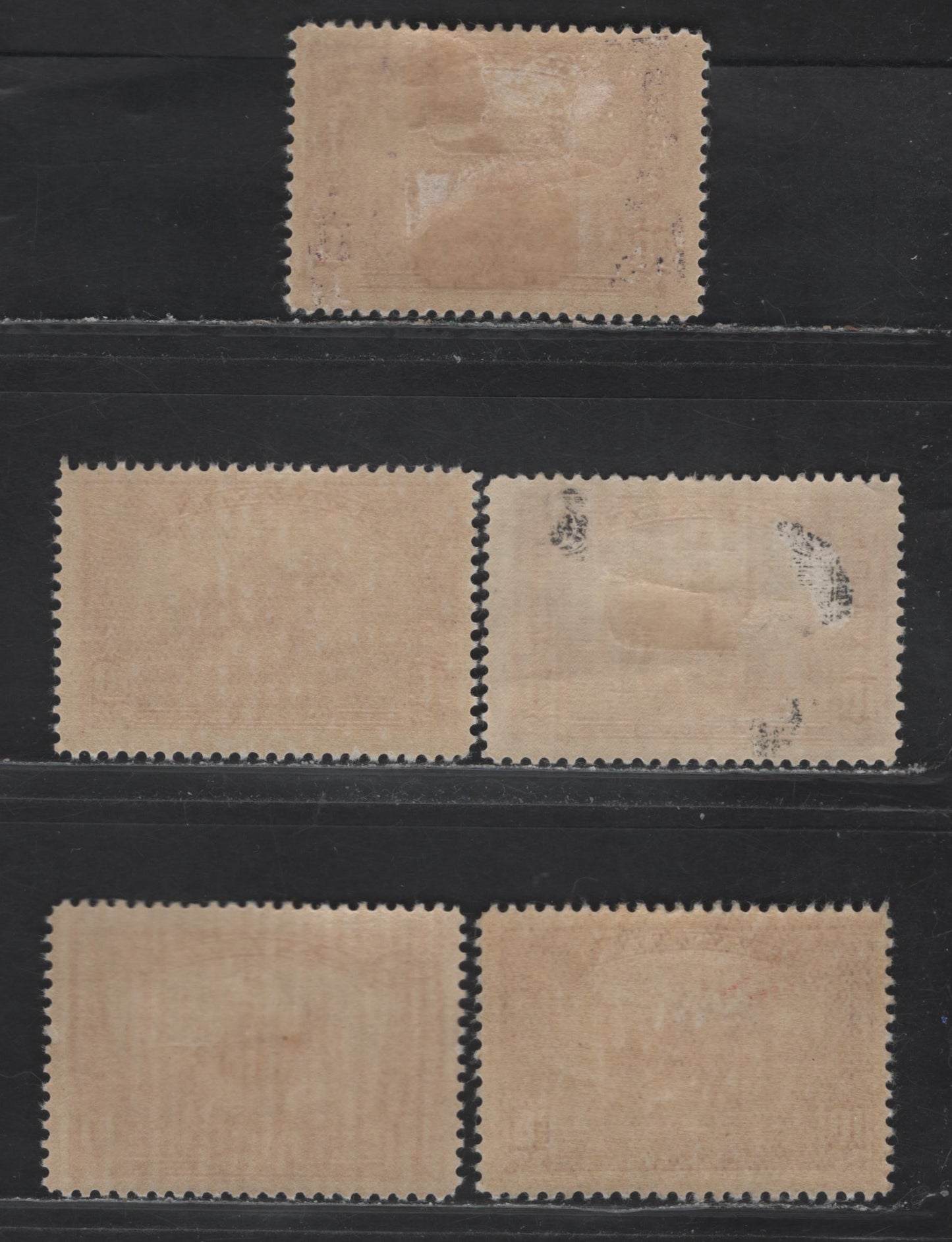 Lot 323 Canada (C) #223 10c Carmine Rose -Carmine RCMP, 1935 KGV Pictorial Issue, 5 FOG Singles, CBN-EE, CBN-QQQ, CBN-SSS & CBN-TTT Papers, Perfs 11.9x12, 12x11.9 & 12