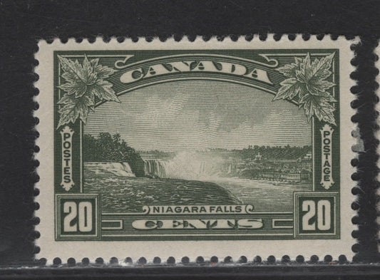 Lot 343 Canada (C) #225 20c Deep Bronze Green Niagara Falls, 1935 KGV Pictorial Issue, A FOG Single, Paper CBN-QQQ, Perf 12x11.9