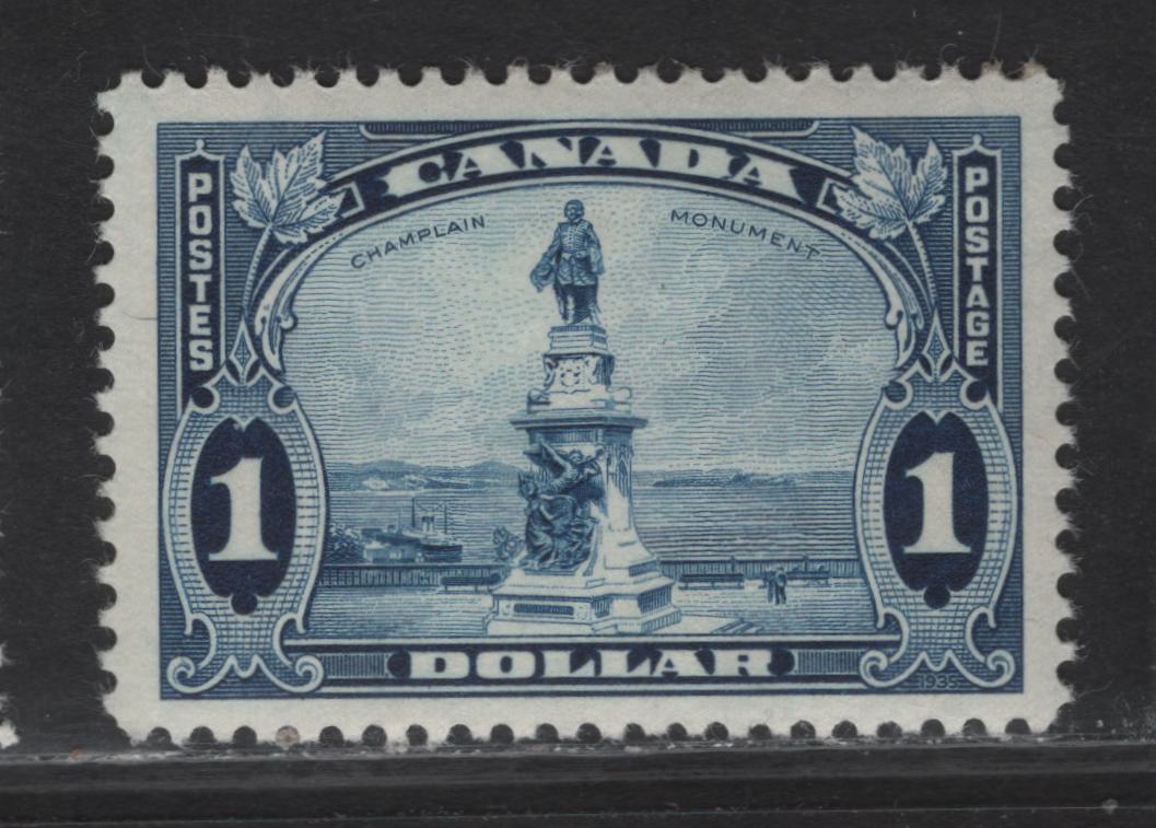 Lot 363 Canada (C) #227 $1 Dark Blue Champlain Statue, 1935 KGV Pictorial Issue, A VFOG Single, CBN-RRR Paper, Perf 11.95x12