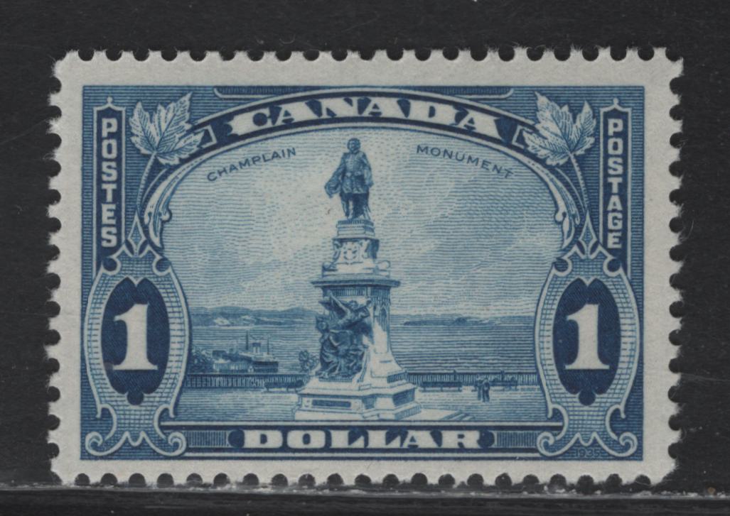 Lot 371 Canada (C) #227i $1 Light Blue Champlain Statue, 1935 KGV Pictorial Issue, A VFOG Single, CBN-UUU Paper, Perf 11.9