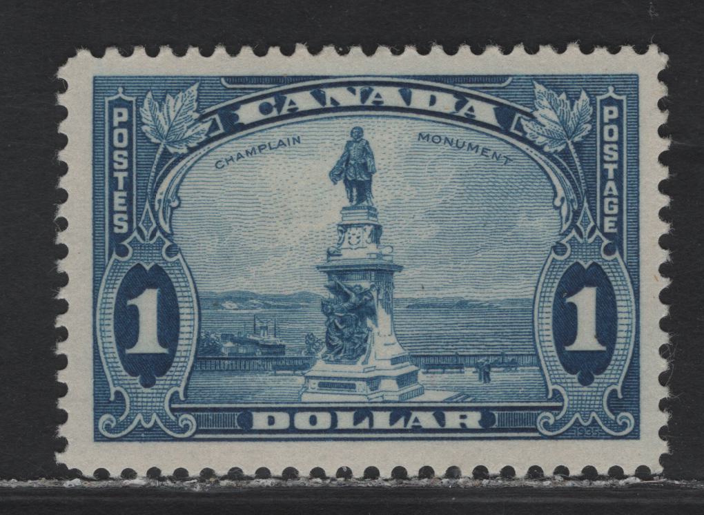 Lot 373 Canada #227i $1 Pale Blue Champlain Statue, 1935 KGV Pictorial Issue, A VFOG Single, CBN-AAAA Paper, Perf 12x11.9