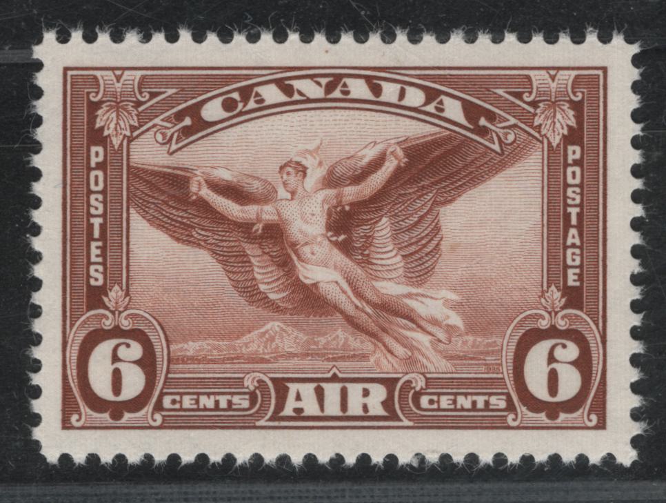 Lot 380 Canada #C5 6c Red Brown Daedalus In Flight, 1935 Airmail Issue, A VFNH Single, CBN-RRR Paper, Perf 12x11.95