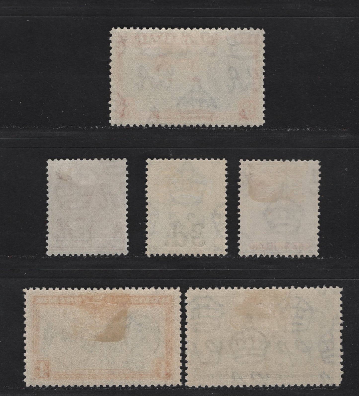 Lot 63 Bahamas SG#154c, 155d, 158-161 10d - 3d on 2.5d Yellow Orange - Blue King George VI, 1938-1952 KGVI Issue, 6 VFOG Singles, Includes 1948 Printing Of The 1/- On Chalky Paper, 4d Is 1938 Printing, 6d & 8d Are 1942-1943