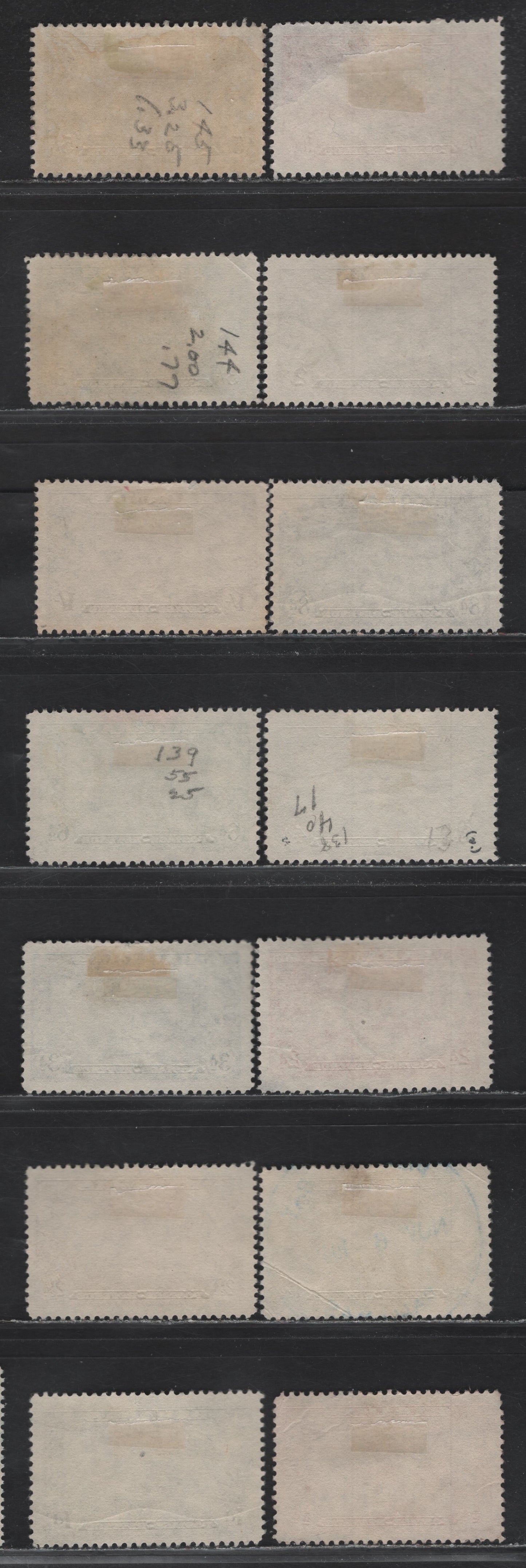 Lot 77 Bahamas SG#178-191 1/2d - 5/- Orange - Mauve Eleuthera Settlement, 1948 Eleuthera Settlement Issue, 14 Fine/Very Fine Used Singles