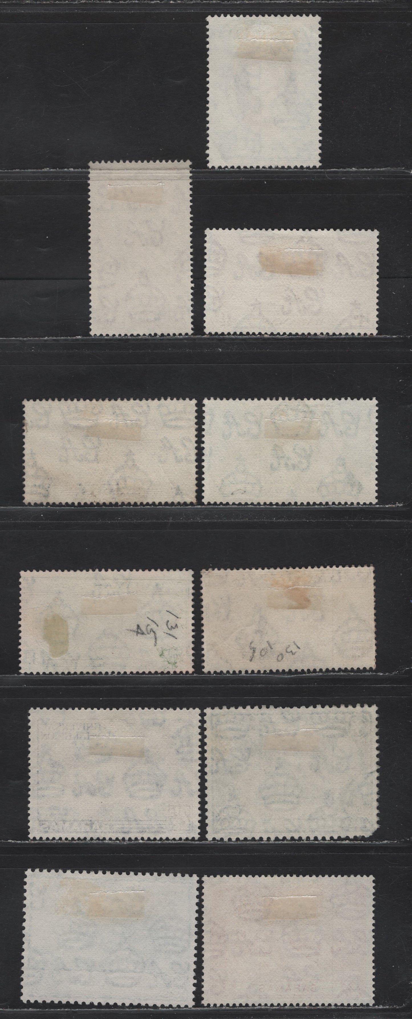 Lot 79 Bahamas SG#146-148, 176-177, 194, 196-199, 200 1/2d - 6d Green - Black & Pale Blue Coronation, 1937-1953 Coronation - UPU Issues, 11 Fine/Very Fine Used Singles, Rounded Corner On 3d UPU