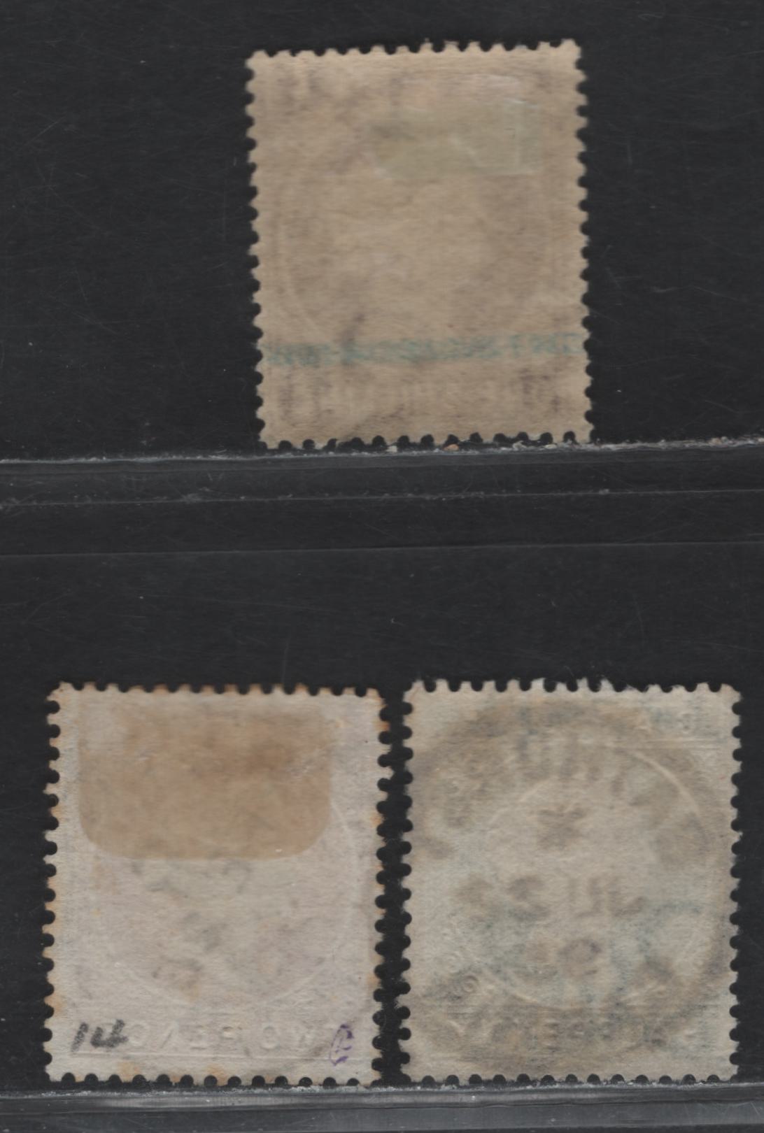 Lot 84 Gambia (C)  SG#21, 24, 35 1/2d - 1/- Myrtle Green - Violet Queen Victoria, 1886-1893 Cameo Issue, 3 Fine Used Singles, Sideways Crown CA Wmk, SON Bathurst CDS Cancels, Dated Feb 25 1895, June 22 1895 7 April 9 1898.