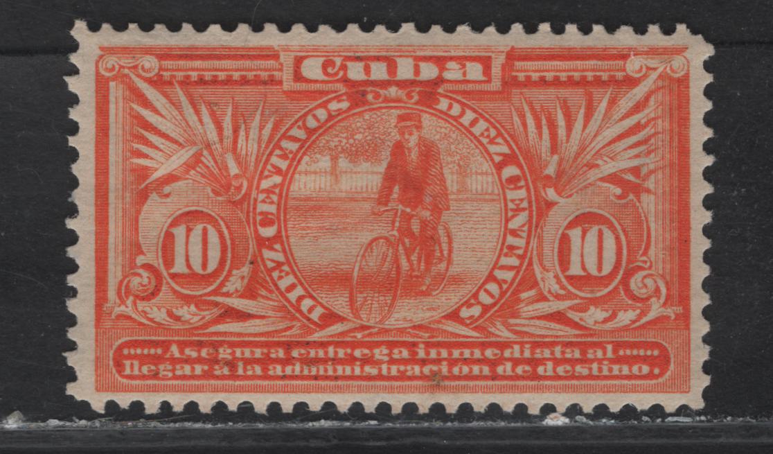 Lot 91 Cuba  (C)  SC#E3 10c Orange Man on Bicycle, 1902 Postage Due, A VFOG Single, Inscribed In Mediata