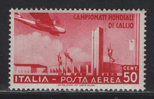 Lot 97 Italy (C)  SC#C62 50c Carmine Rose 2nd World Soccer Championship, 1934 Airmail Issue, A VFNH Single