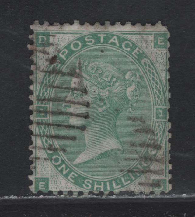 Lot 118 Bahamas (C) SG#90 1/- Green Queen Victoria, 1862-1864 Queen Victoria Surface Printed Issue, A Very Good Used Single, Emblems Wmk, Moderate Grid Cancels, Small White Corner letters.