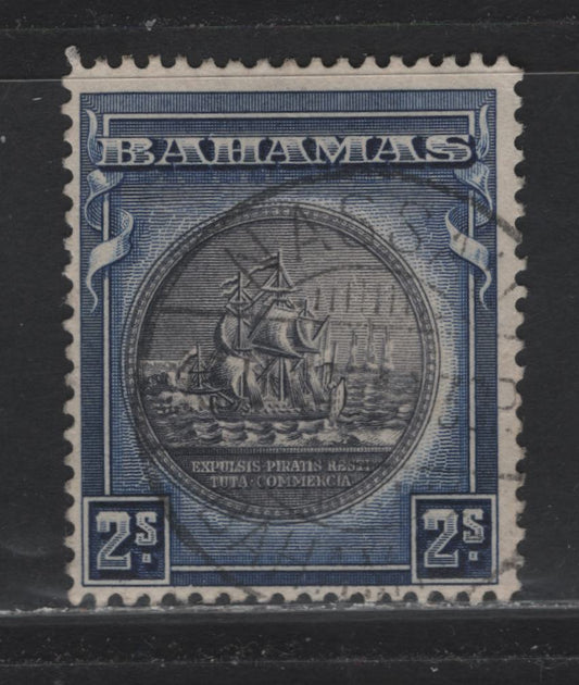 Lot 119 Bahamas (C) SG#131 2/- Slate Purple & Deep Ultramarine Badge of the Colony, 1931-1946 Badge of the Colony Issue, A Fine Used Single, SON 1933 Nassau Cancel