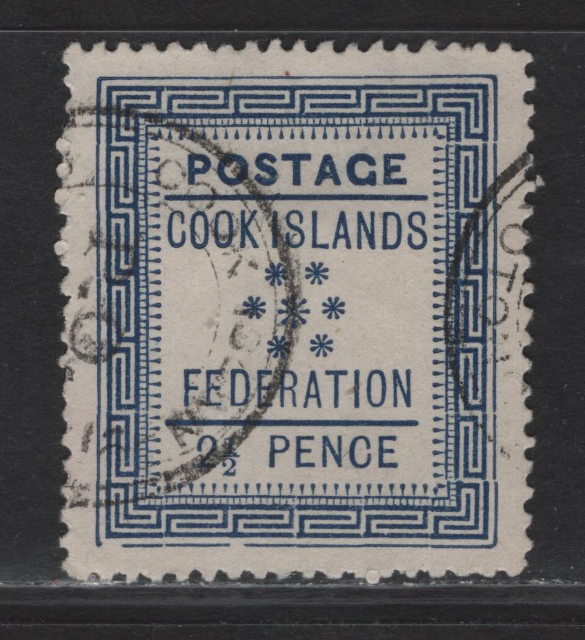 Lot 125 Cook Islands (C) SG#3 2.5d Blue Stars, 1892 Stars Issue, A Very Fine Used Single, White Paper