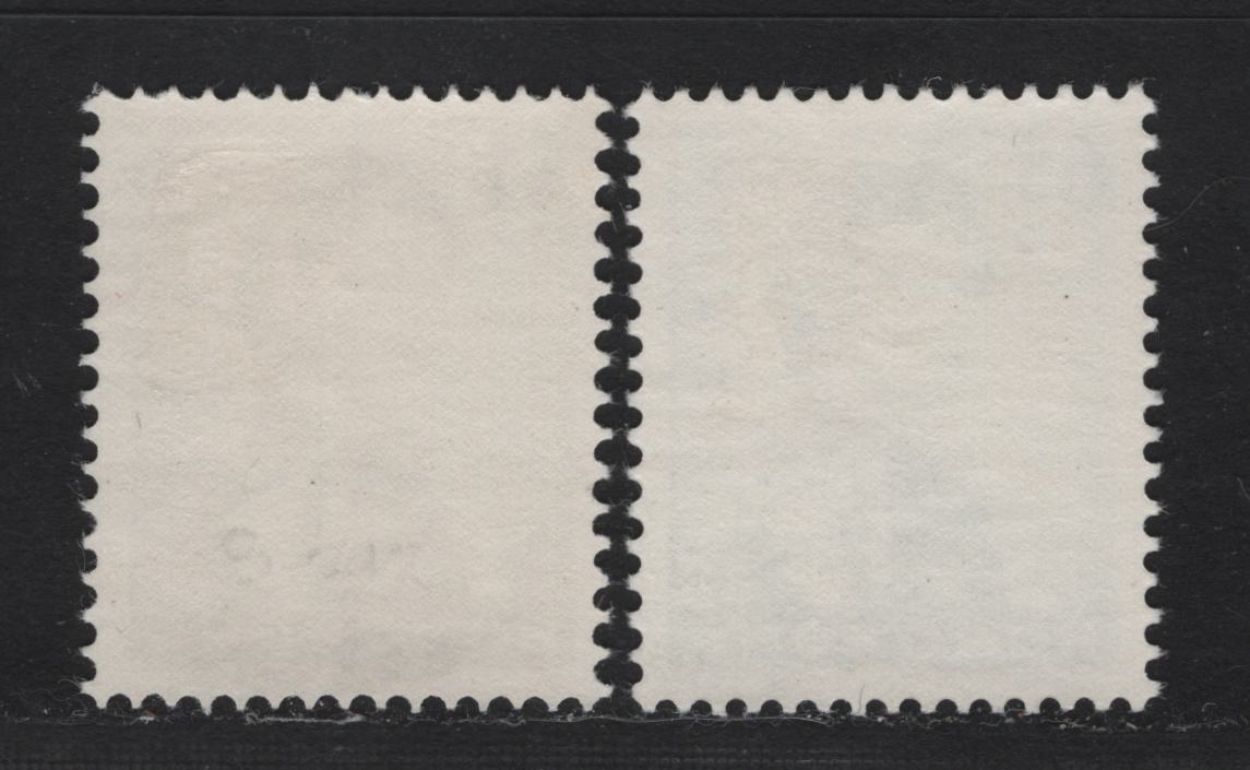 Lot 128 Hong Kong (C) SG#204-205 65c - $1 Ultramarine - Sepia Queen Elizabeth II, 1962-1973 QE II Angigoni Portraits Issue, 2 F/VFOG Singles, Upright Block CA Wmk