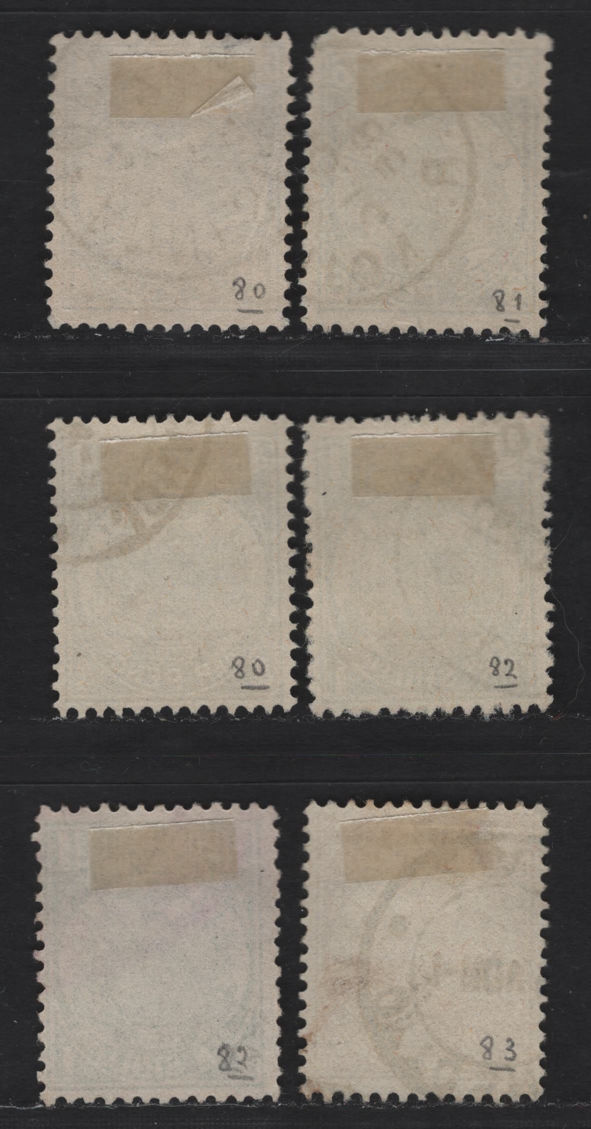 Lot 138 Transvaal (C) SG#181-183,b, 184 4d - 2/6d Bronze Green - Orange Buff Arms, 1885-1893 Arms Issue, 5 Fine/Very Fine Used Singles, Postally Used Examples, Perfs 12.5 & 12.5x12