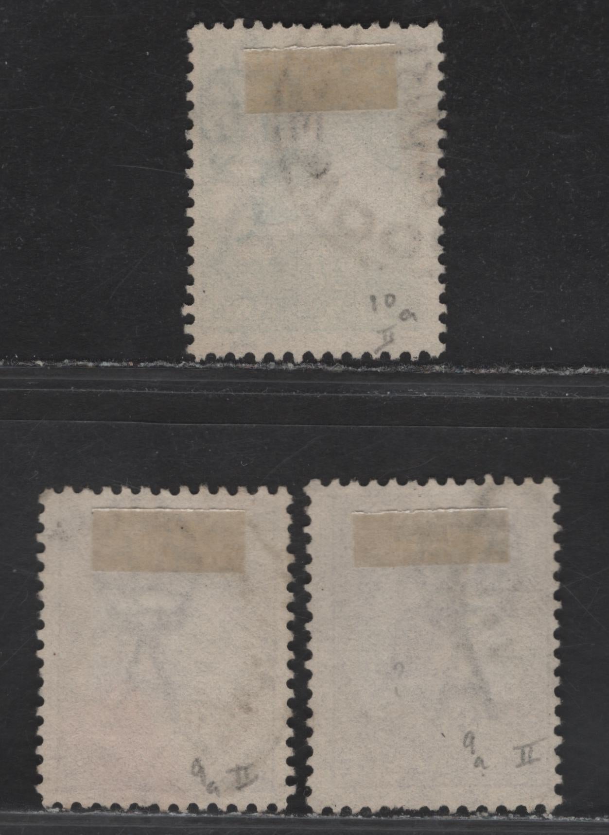 Lot 147 Australia (C) SG#39-40 9d - 1/- Violet -Blue Green Kangaroo & Map, 1915-1927 Kangaroo & Map Issue, 3 Fine Used Singles, Two Shades Of 9d