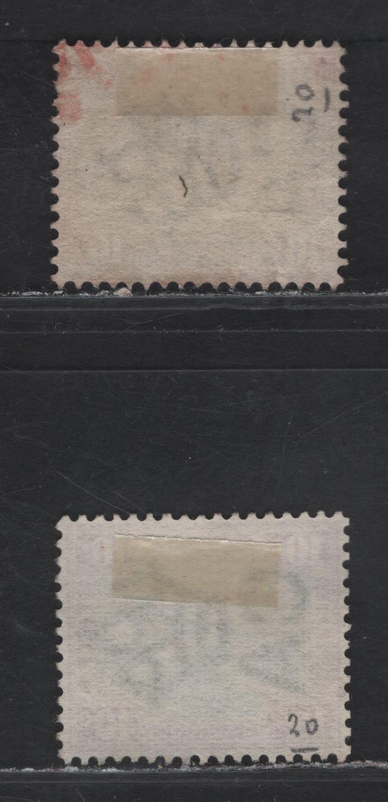 Lot 153 Federated Malay States (C) SG#20c-d 10c Gray & Purple - Gray Brown & Purple Tiger, 1900-1901 Tiger Keyplate Issue, 2 Very Fine Used Singles, Crown CA Wmk