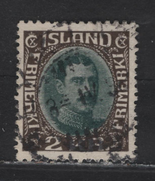 Lot 169 Iceland (C) SC#186 2k Chocolate & Dark Green King Christian X, 1931-1933 King Christian X Redrawn Issue, A Very Fine Used Single