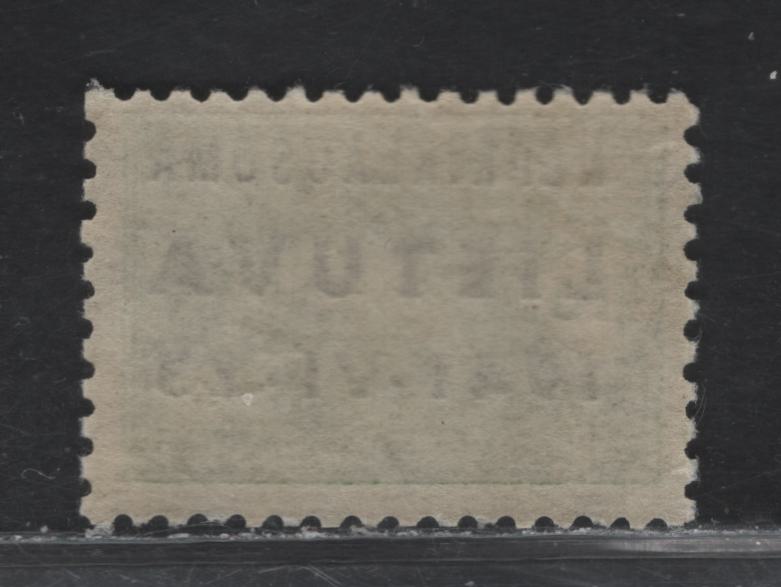 Lot 195 Lithuania - German Occupation Michel#1 2k Dull Yellowish Green Worker, 1941 Overprinted Russian Worker Issue, A FNH Single