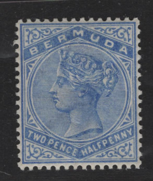 Lot 21 Bermuda SG#27 2 1/2d Deep Ultramarine, 1883-1904 Queen Victoria Keyplates Issue, Wmk Crown CC, A VFOG Single