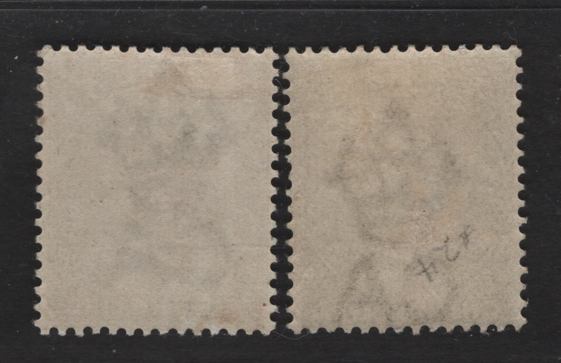Lot 24 Bermuda SG#29 1/ Yellow Brown & Olive Brown, 1883-1904 Queen Victoria Keyplates Issue, Wmk Crown CA, 2 VF & F OG Singles