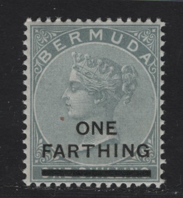 Lot 26 Bermuda SG#30b 1/4d On 1/- Bluish Grey, 1901 Surcharged Issue, A FNH Single