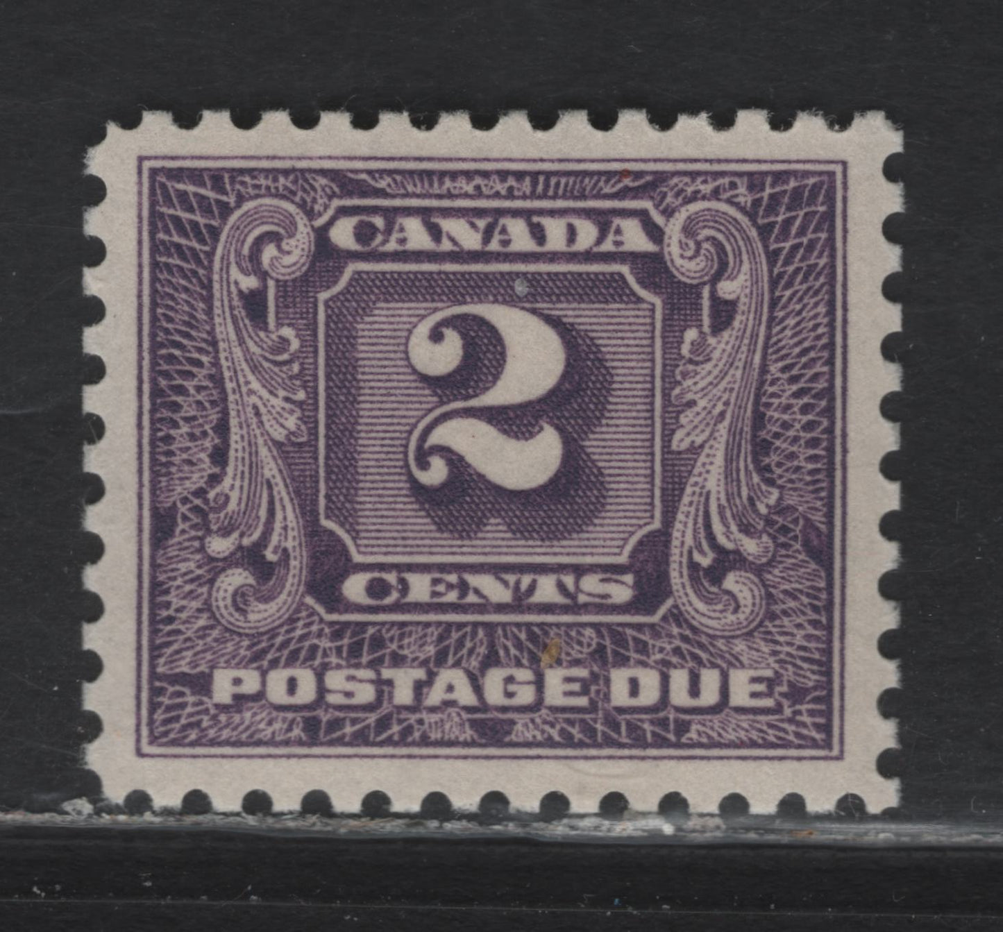 Lot 301 Canada (C) #J7 2c Reddish Violet Numeral, 1930-1932 2nd Postage Dues, A VFNH Single, Paper BABN-D, Perf 10.9, Design Size 21.6x18.25mm.