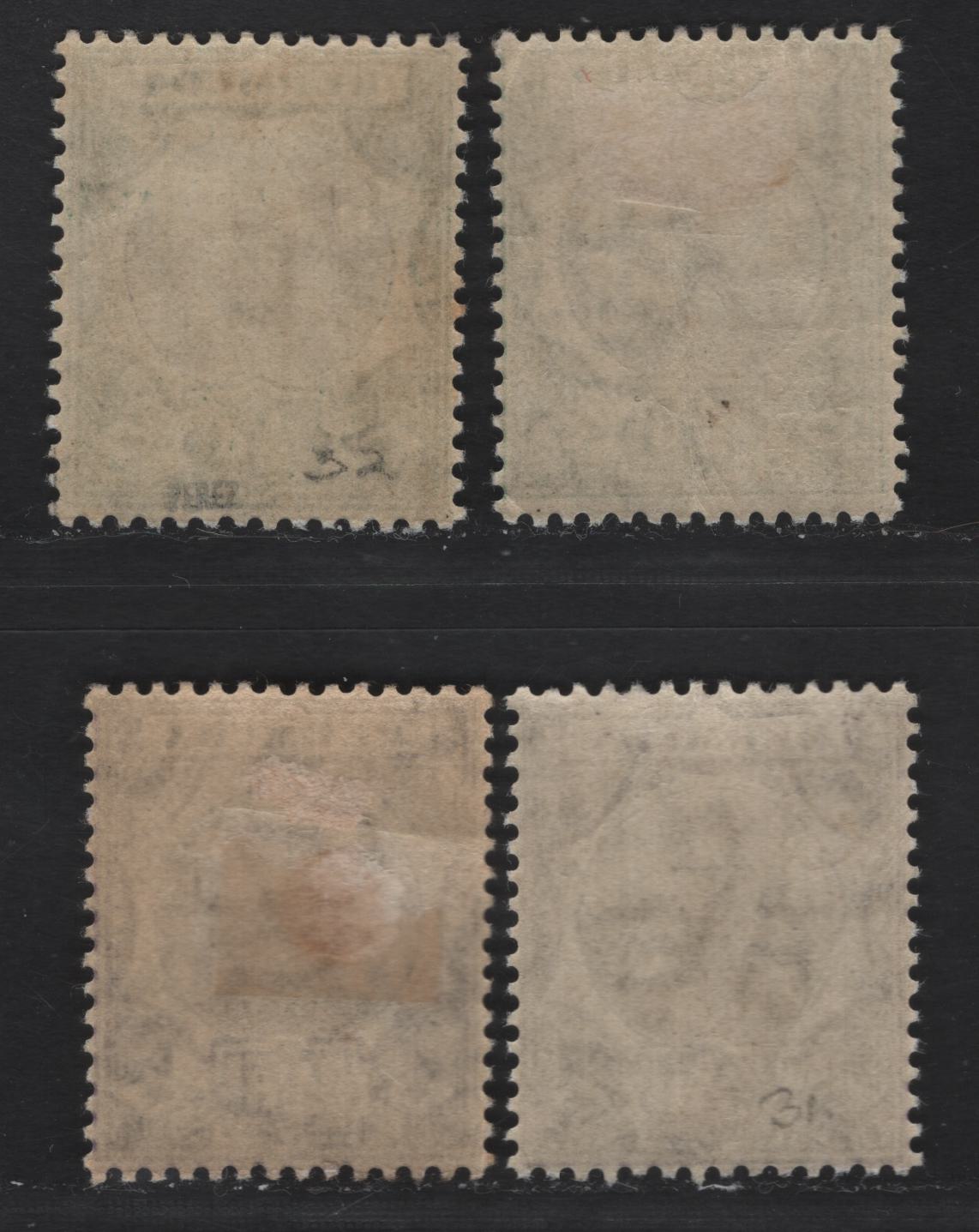 Lot 31 Bermuda SG#34-35 1/4d Brown & Violet,1/2d Black & Green, 1906-1910 Dry Dock Definitives Issue, Wmk Multiple Crown CA, 4 F&VF OG Singles Two Slight Shade Variations Of Each Value