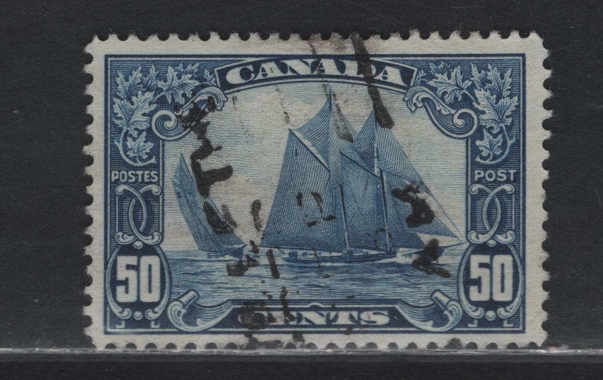 Lot 318 Canada (C) #158 50c Dark Blue Bluenose, 1928-1929 Scroll Issue, A Fine Used Single, ABN-Q Paper