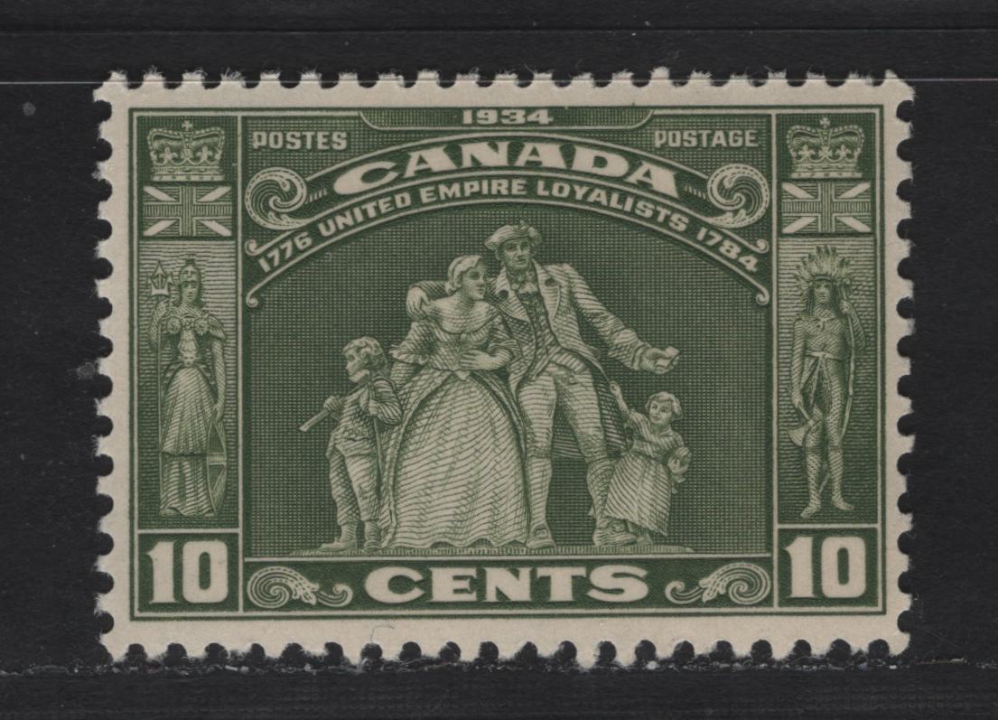 Lot 327 Canada (C) #209 10c Olive Green Loyalist Statue, 1934 Loyalists Issue, A VFNH Single, BABN-JJ Paper, Perf 10.9x10.8