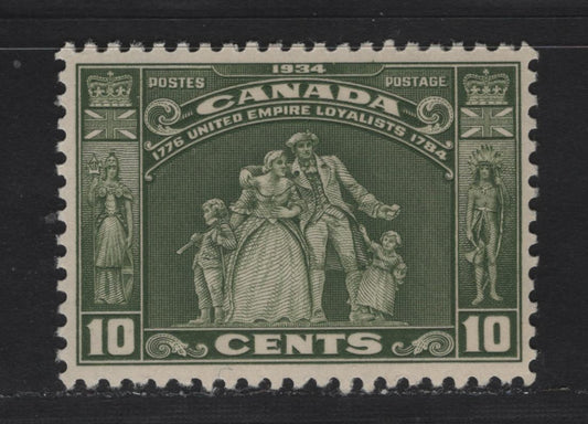 Lot 327 Canada (C) #209 10c Olive Green Loyalist Statue, 1934 Loyalists Issue, A VFNH Single, BABN-JJ Paper, Perf 10.9x10.8