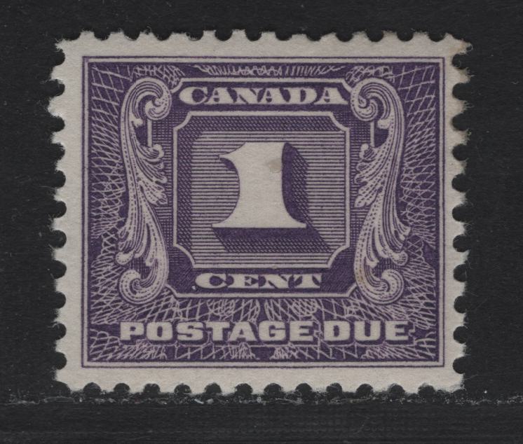 Lot 335 Canada #J6i 1c Light Bluish Violet, 1930-1932 Second Postage Due Issue, A VFOG Single Perf 10.75 On BABN-K Paper