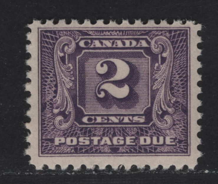 Lot 336 Canada #J7 2c Reddish Violet, 1930-1932 Second Postage Due Issue, A FNH Single Perf 10.9 On BABN-B, 21.5x18.4mm Design