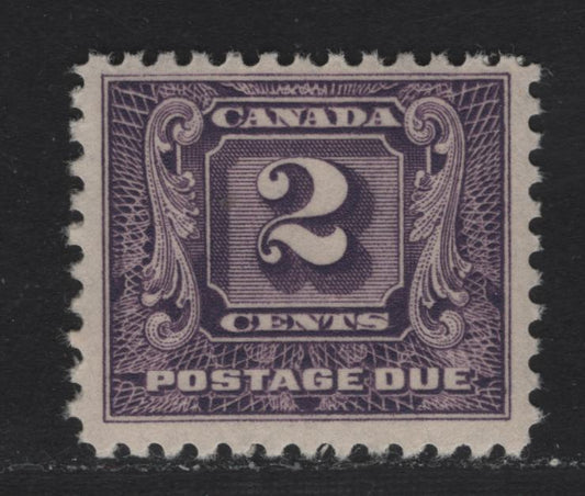 Lot 336 Canada #J7 2c Reddish Violet, 1930-1932 Second Postage Due Issue, A FNH Single Perf 10.9 On BABN-B, 21.5x18.4mm Design