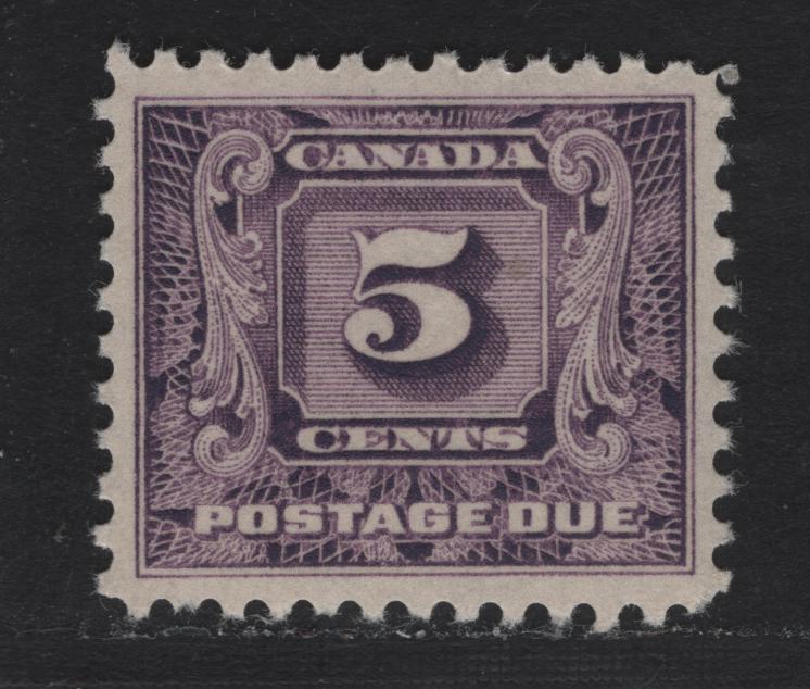 Lot 337 Canada #J9 5c Light Reddish Violet, 1930-1932 Second Postage Due Issue, A VFNH Single Perf 10.75 On BABN-B Paper