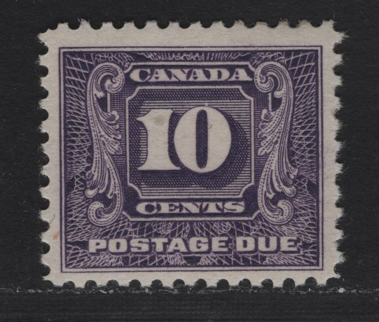 Lot 339 Canada #J10i 10c Bluish Violet, 1930-1932 Second Postage Due Issue, A VFOG Single Perf 10.75 On BABN-EEE Paper