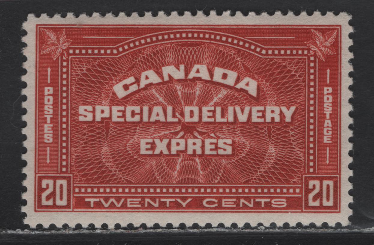Lot 340 Canada #E4 20c Deep Brownish Vermillion , 1930 Special Delivery Issue, A VFOG Single, BABN-DD Paper, Perf 10.8
