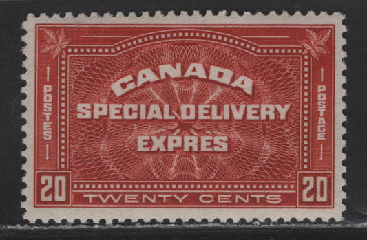 Lot 340 Canada #E4 20c Deep Brownish Vermillion , 1930 Special Delivery Issue, A VFOG Single, BABN-DD Paper, Perf 10.8