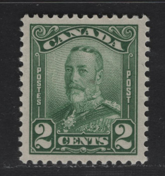 Lot 341 Canada #150 2c Green King George V, 1928-1929 Scroll Issue, A GEM NH Single, ABN-M Paper, Perfectly Centered, Large Margins, Much Tougher To Find NH Than You Might Think.