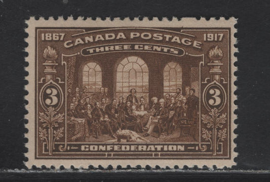 Lot 345 Canada #135 3c Brown Fathers of Confederation, 1917 Confederation Issue, A FNH Single, ABN-E Paper