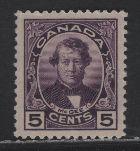 Lot 346 Canada #146 5c Dark Purple Thomas D'arcy McGee, 1927 Historical Issue, A VFNH Single, ABN-F Paper