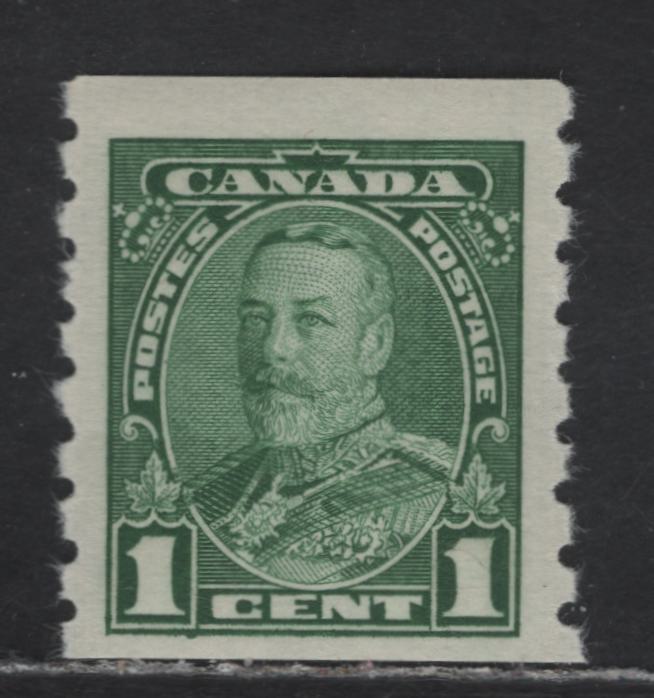 Lot 361 Canada #228 1c Green King George V, 1935-1937 Dated Die Issue Airmail, A Fine NH Coil Single On Paper CBN-AAAA