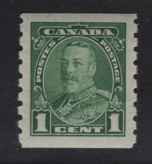 Lot 363 Canada #228 1c Green King George V, 1935-1937 Dated Die Issue Airmail, A Fine NH Coil Single On Paper CBN-CCCC