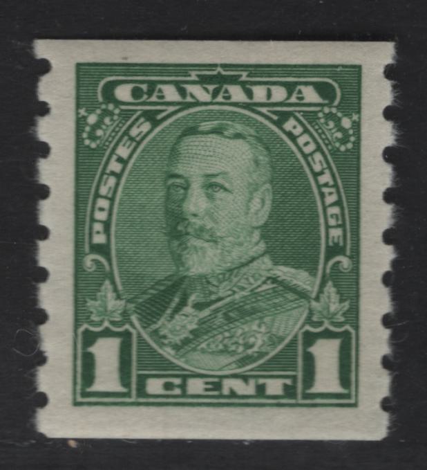 Lot 368 Canada #228 1c Green King George V, 1935-1937 Dated Die Issue Airmail, A VFOG Coil Single On Paper CBN-DDDD